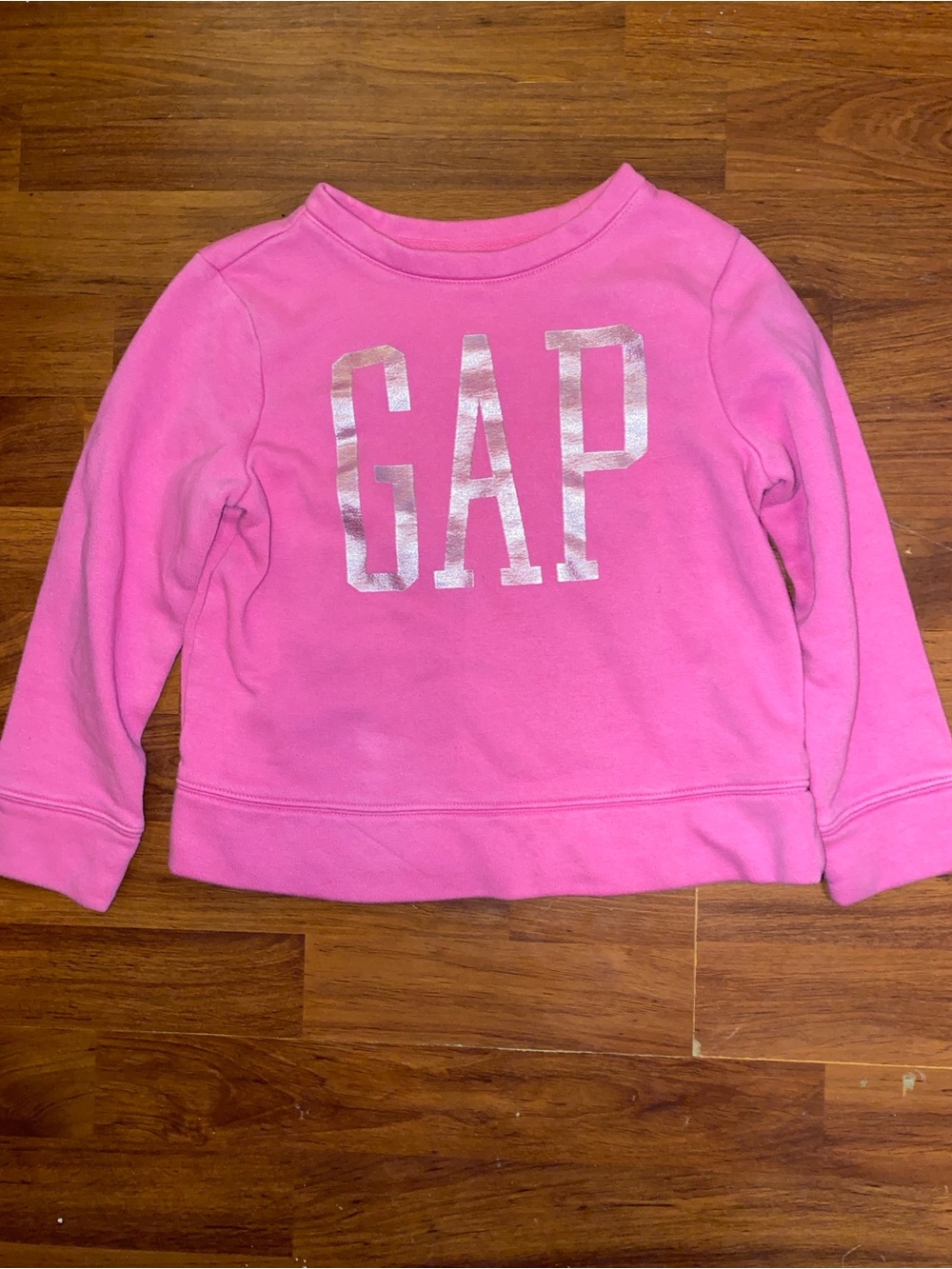GAP Girls Bright Pink Sweatshirt with Silver Logo